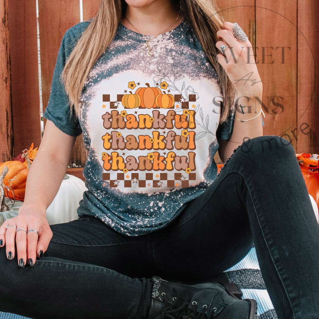 THANKFUL bleached shirt / THANKSGIVING Bleached Shirt / FALL bleached shirt/ pumpkin shirts / gift ideas for her