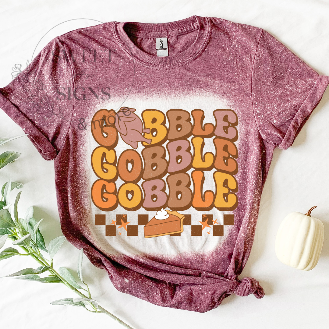 Gobble Gobble Thanksgiving Shirt, Thanksgiving t shirt womens, family thanksgiving shirts, funny Thanksgiving bleached shirt,Thanksgiving