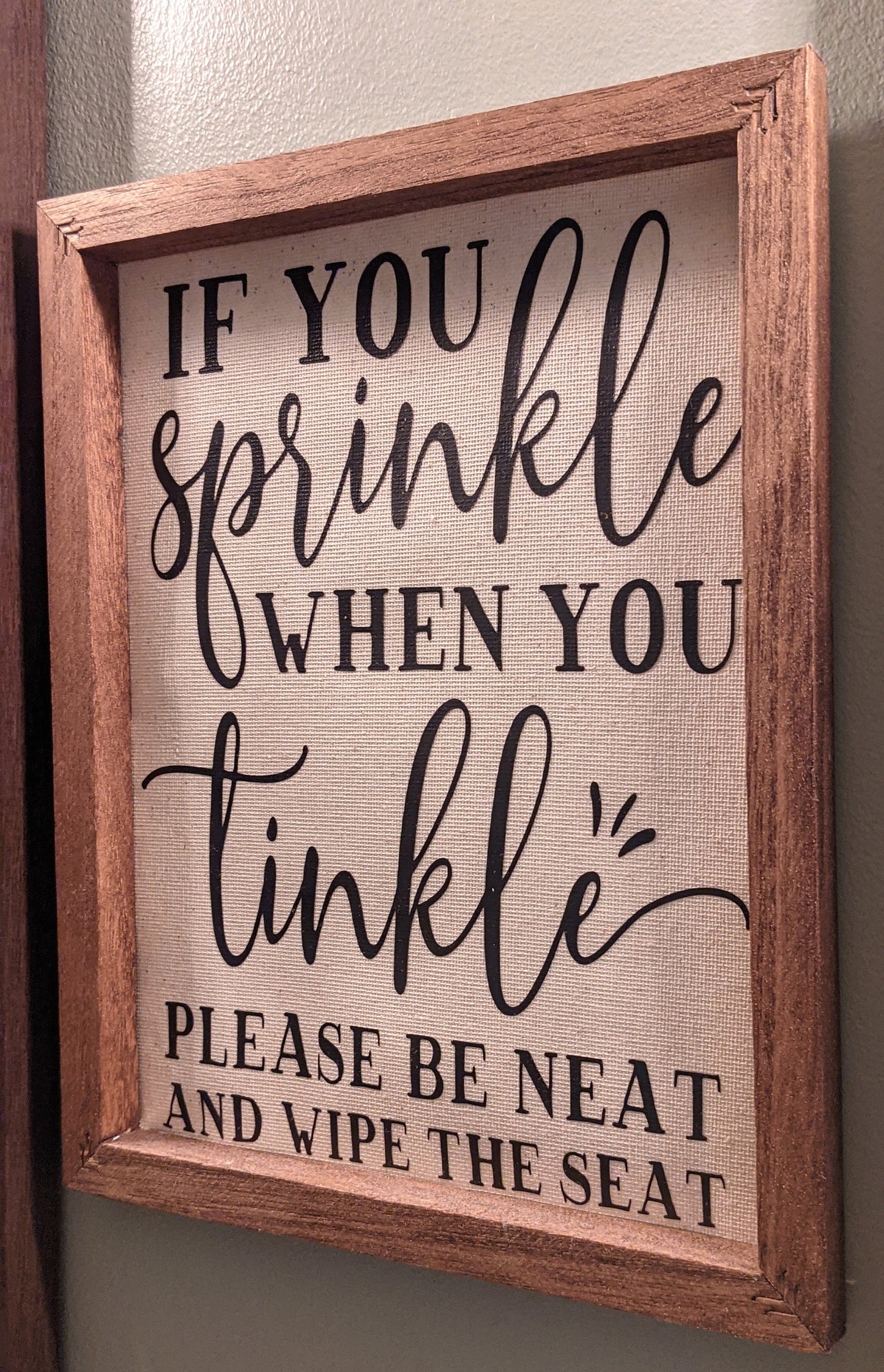 If You Sprinkle When You Tinkle, Bathroom Decor, Bathroom Humor, Home Decor, Wood Sign, Reverse Canvas