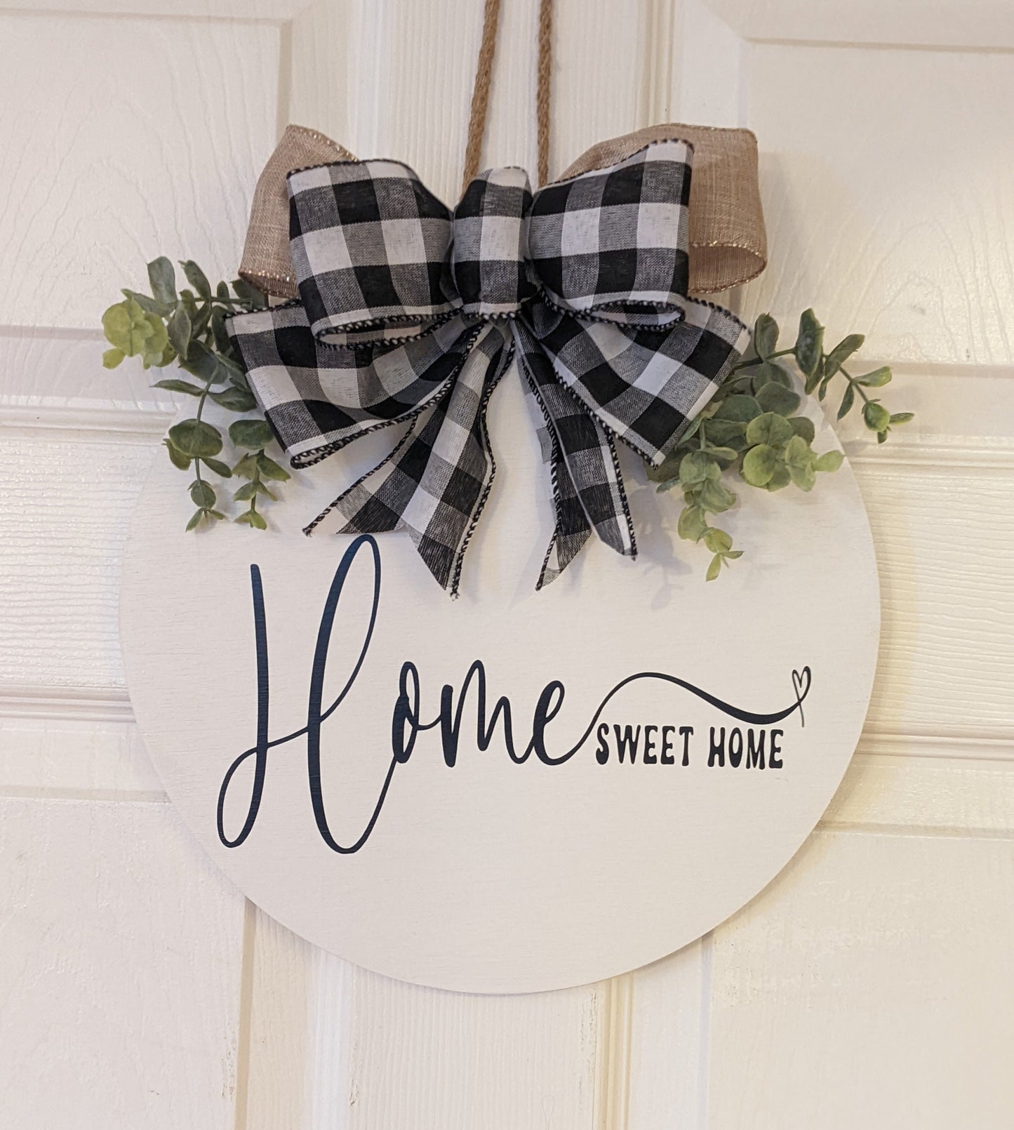 Front Door Decor | Home Sweet Home Sign | Door Hanger | Front Door Wreath | Year Round Wreath | Front Door Sign | Gift | Home Decor