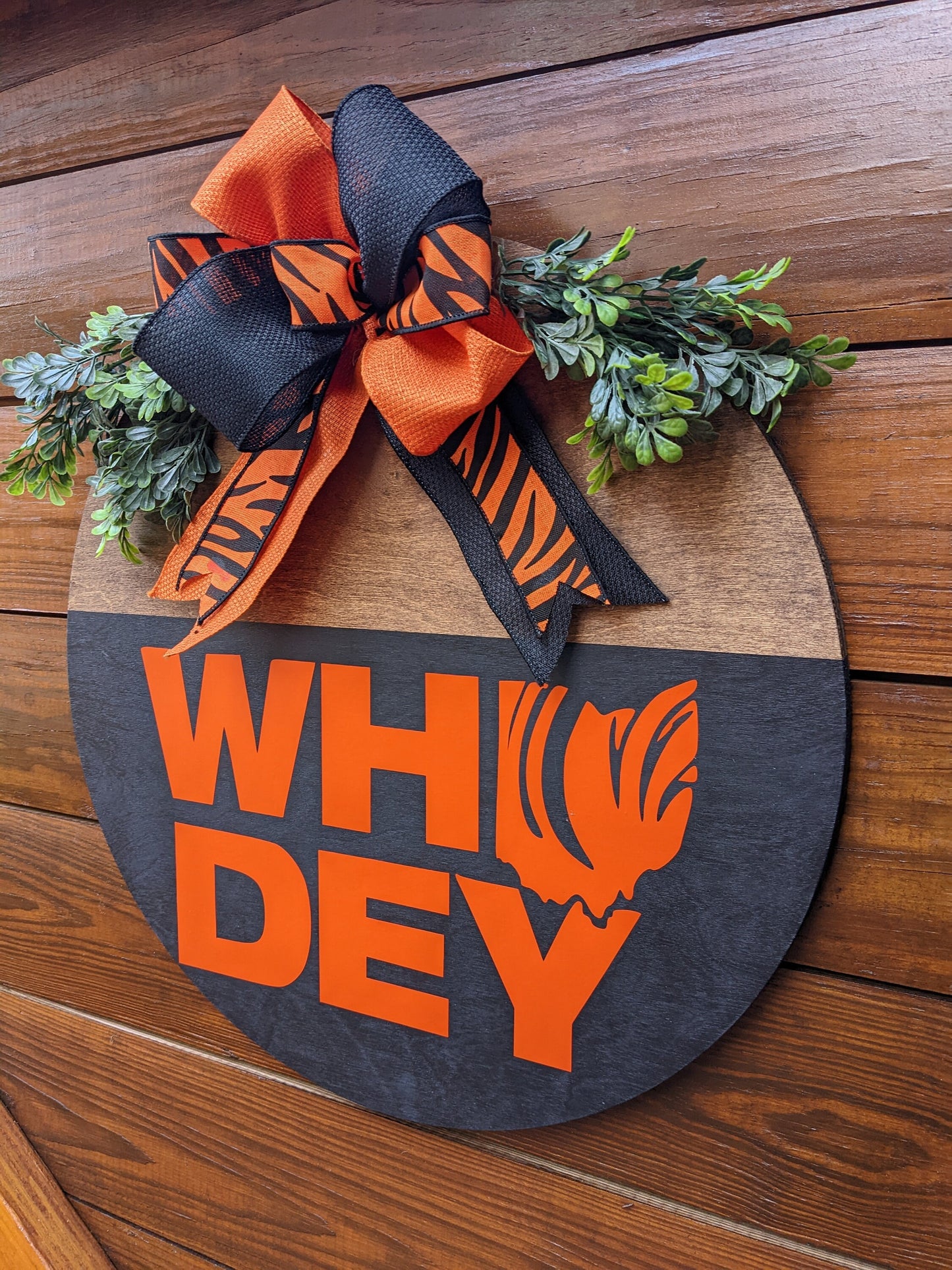 Cincinnati Bengals Door Hanger, WHO DEY, Football Door Sign, Wreath Football ,Bengals Wreath Home Sign, Wreath, Football, Welcome ,Sign