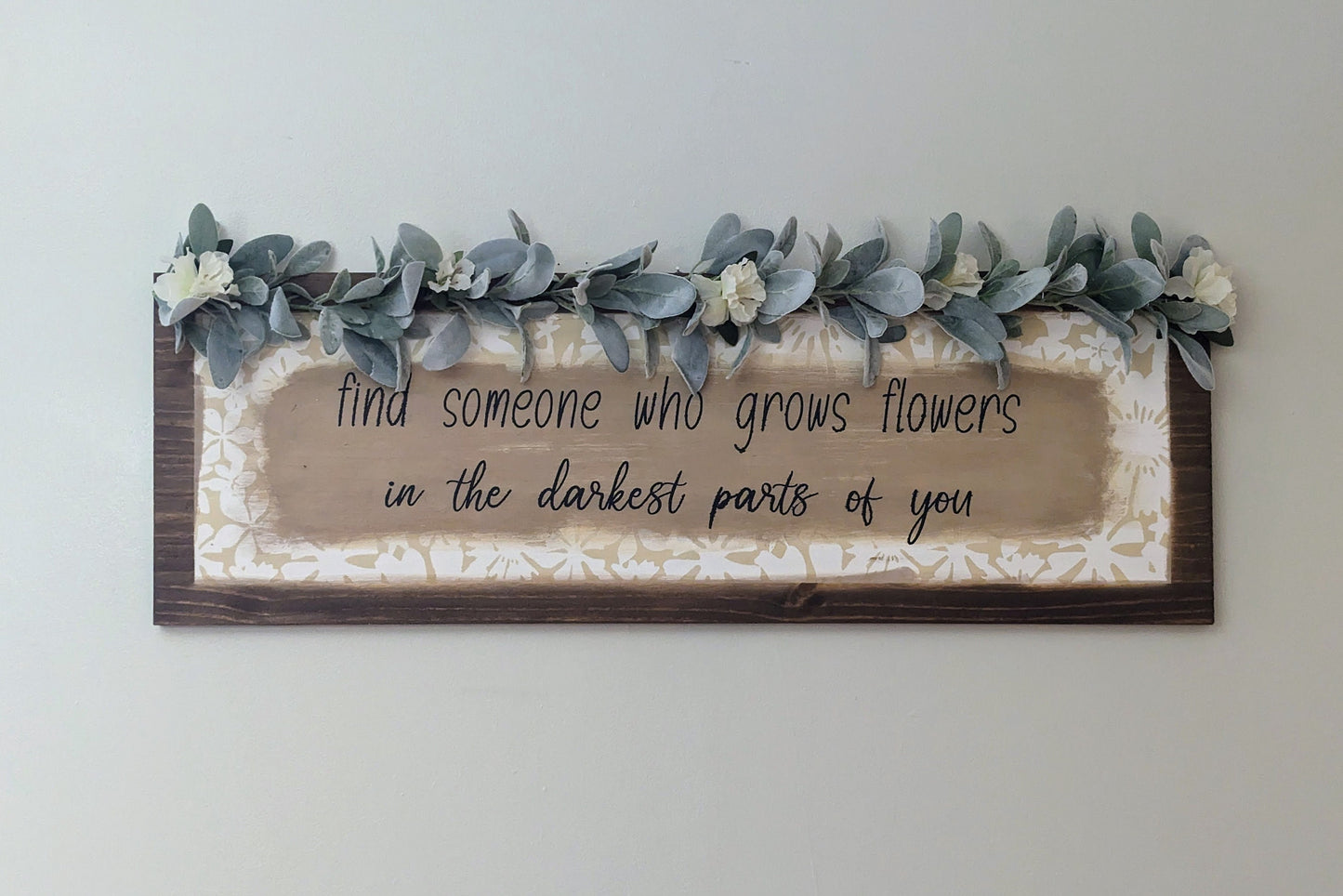 Zach Bryan, Lyric sign, Find Someone Who Grows Flowers, above bed, above couch, country music sign, love quotes, Zach Bryan merch