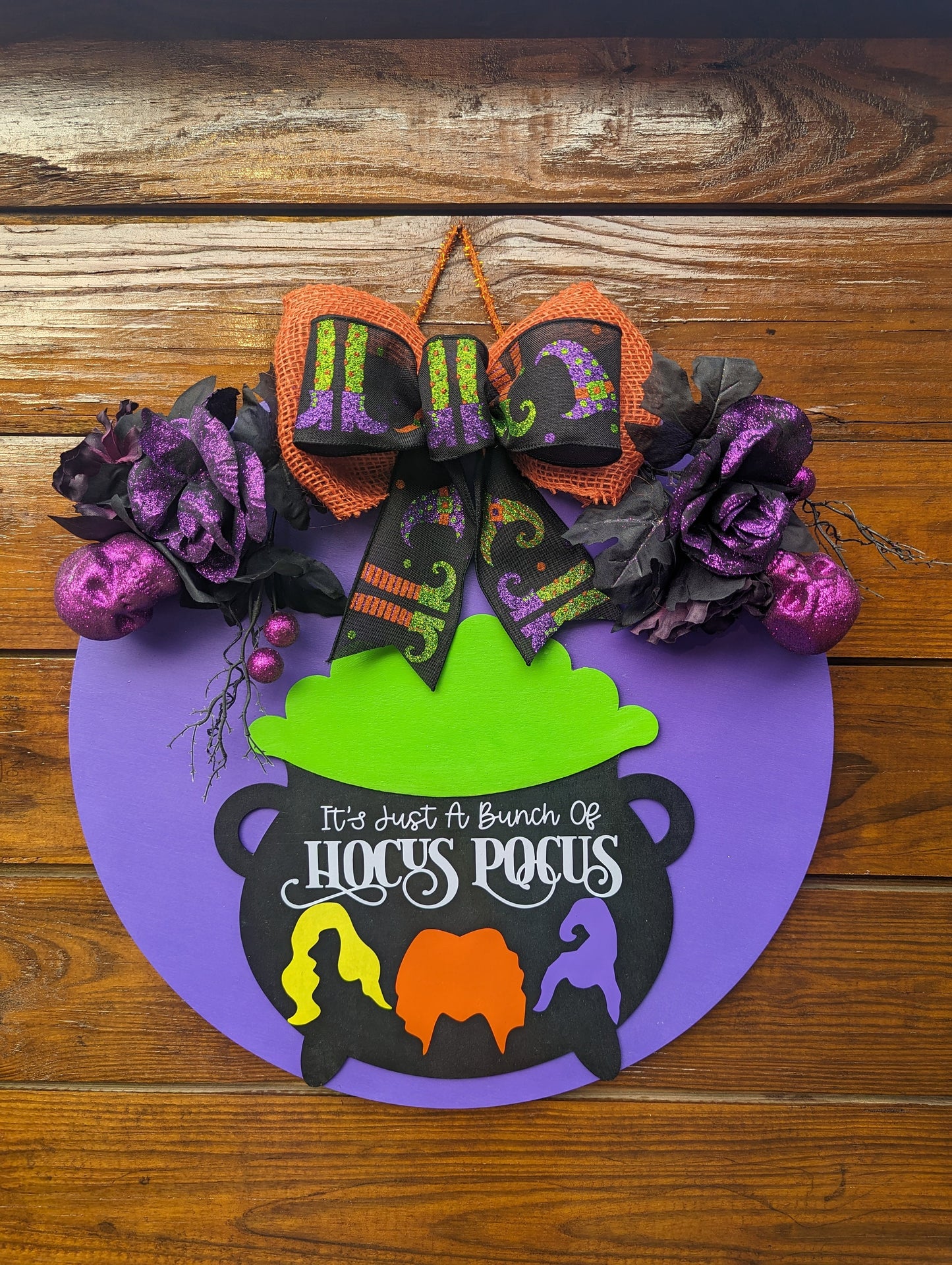 Halloween Door Hanger, Hocus Pocus Door Hanger,Front Door Welcome Sign, Halloween, I Smell Children, Sanderson Sisters Door Decor, Wreaths