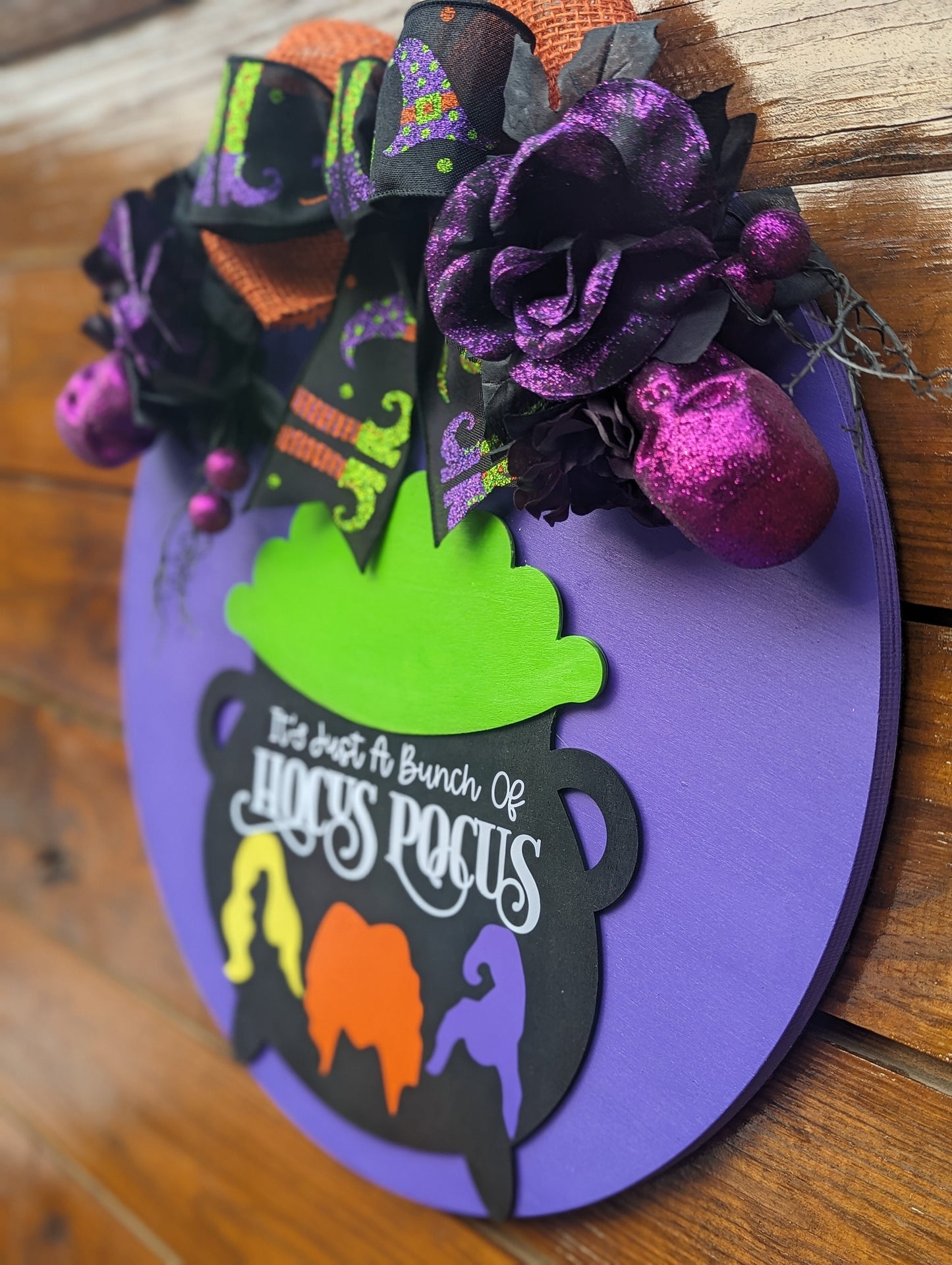 Halloween Door Hanger, Hocus Pocus Door Hanger,Front Door Welcome Sign, Halloween, I Smell Children, Sanderson Sisters Door Decor, Wreaths