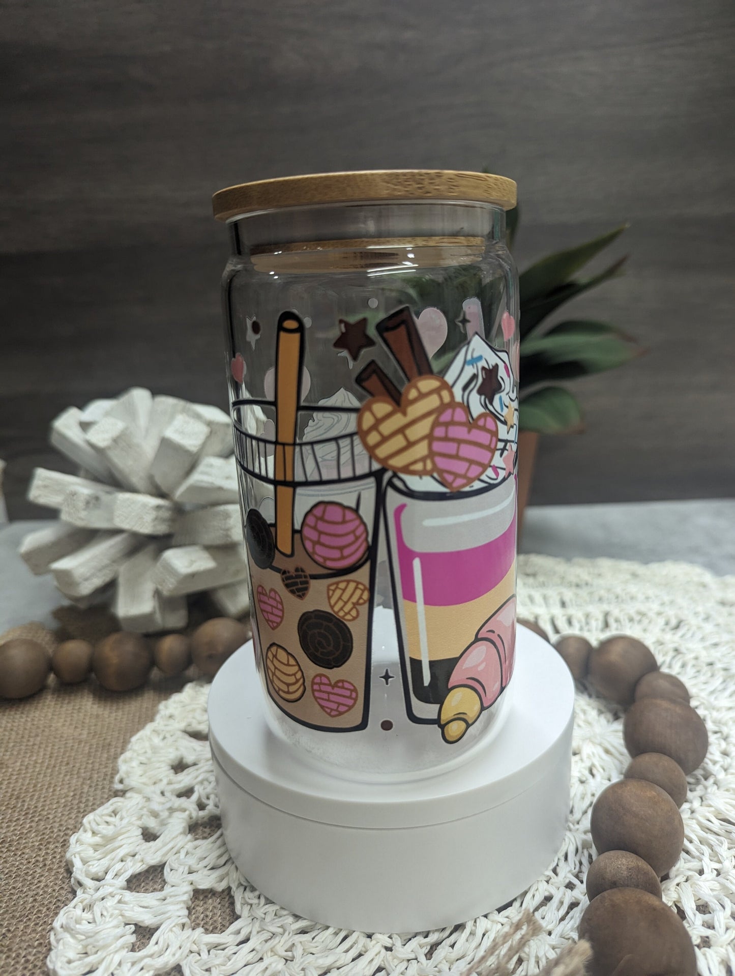 Cafecito y Chisme Glass Cup, Coffee cup, Libbey glass, Glass Can, Glass Tumbler