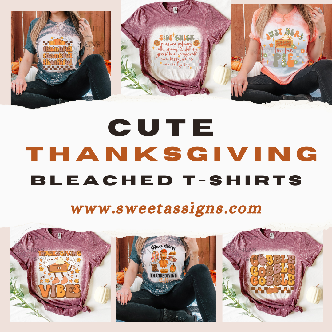 Thanksgiving bleached t shirts