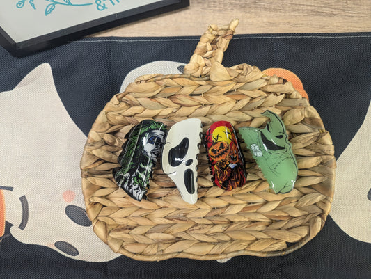 Halloween Claw Clips, BeetleJuice Hair Clips, Scream Hair Clips