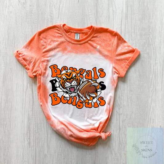 Football, Bleached Tshirt, Game Dey Shirt, Cincinnati Bengals, Bengals Fan Tee, Game Day, Cincinnati Football Fan T-shirt