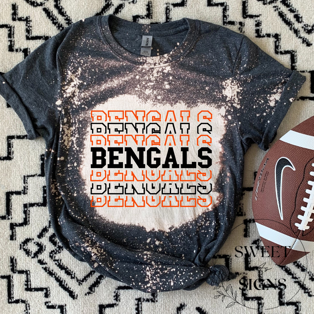 Bengals Football, Bleached Tshirt, Game Dey Shirt, Cincinnati Bengals, Bengals Fan Tee, Game Day, Cincinnati Football Fan T-shirt