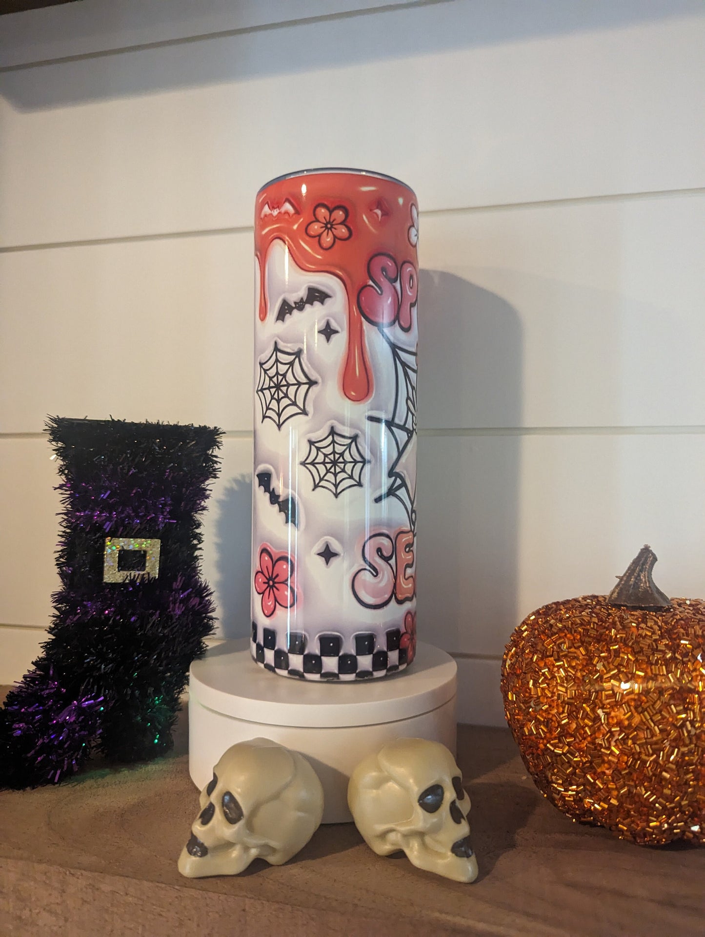 3D Inflated Retro Spooky Season Tumbler, Halloween Tumbler 3D 20oz, Halloween tumbler, Cute Tumbler, Gift,