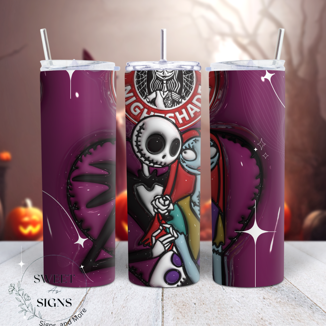 3d nightmare before Christmas Tumbler, Halloween Tumbler 3D 20oz, Halloween tumbler, Cute Tumbler, Gift,