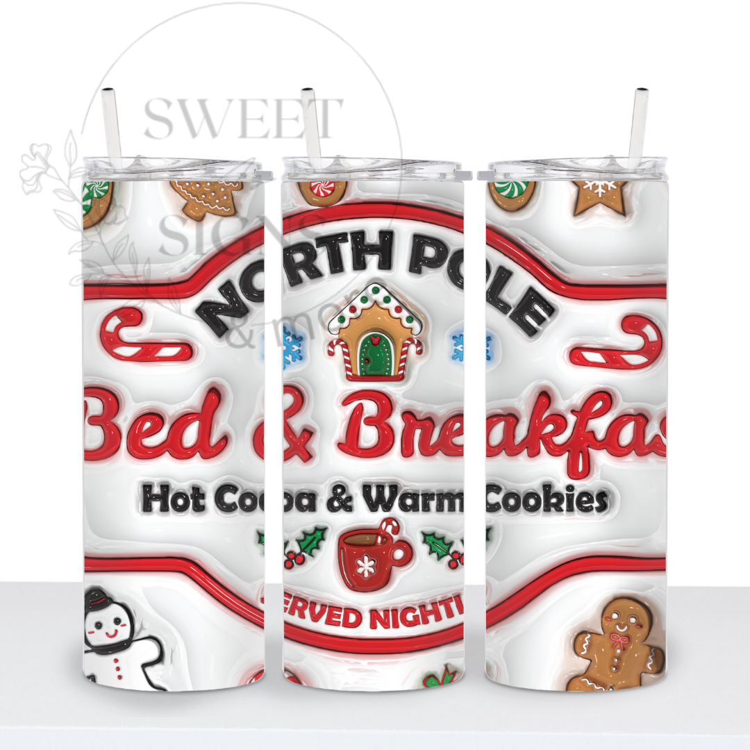 North Pole Hot Chocolate, Hot Cocoa Tumbler, Christmas Tumbler,20 Oz Skinny Tumbler, Hot chocolate North Pole