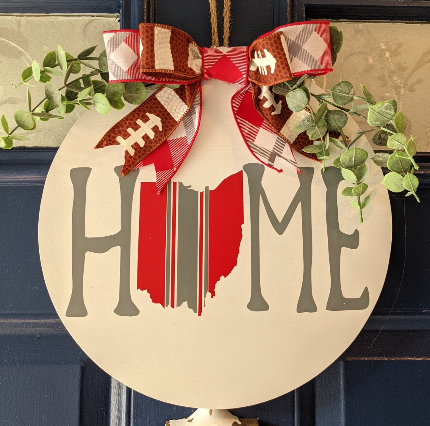 Ohio State, Ohio, Door Hanger, Fall Decor, Browns, Wreath, Football, Welcome ,Sign