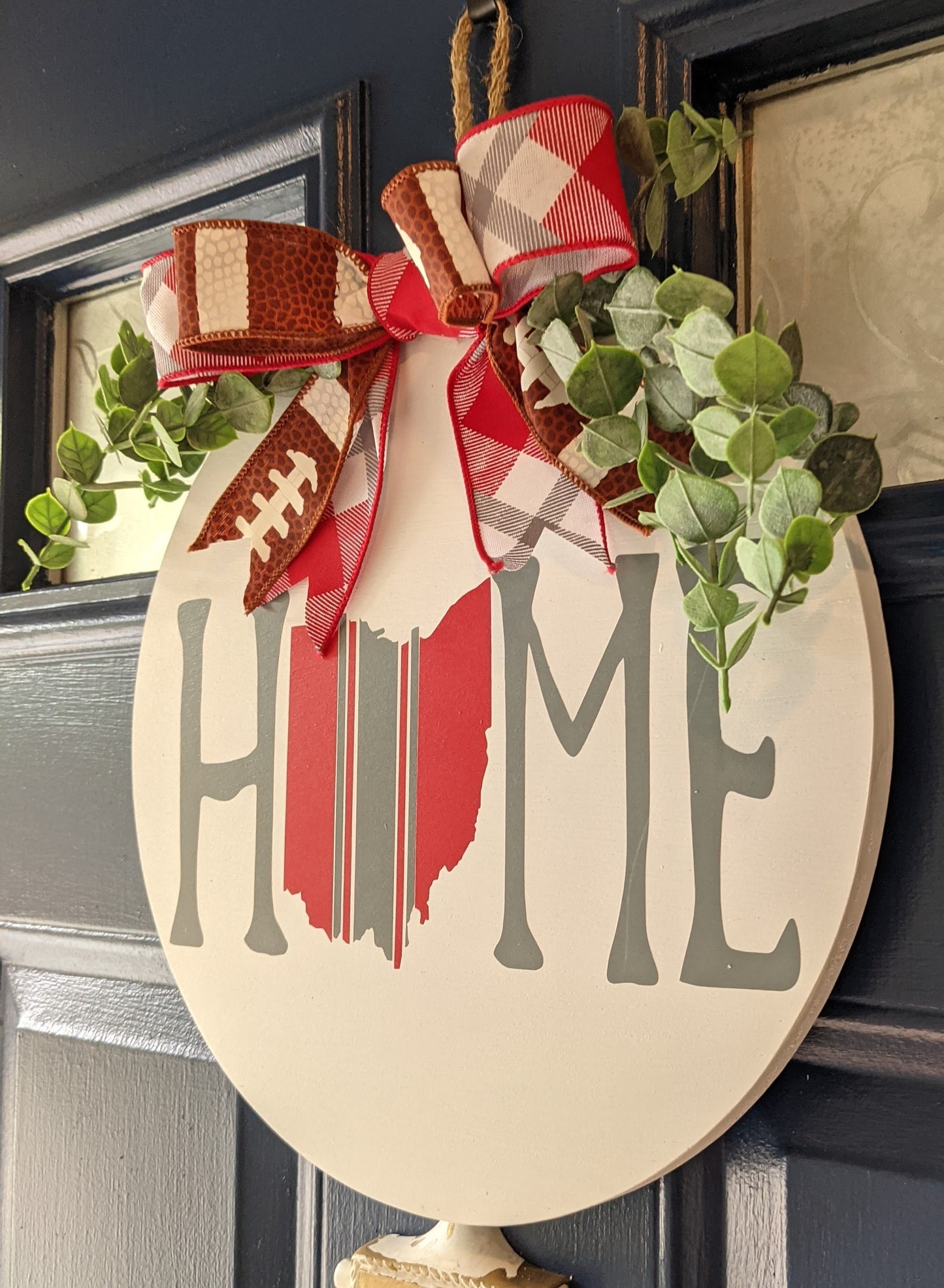 Ohio State, Ohio, Door Hanger, Fall Decor, Browns, Wreath, Football, Welcome ,Sign