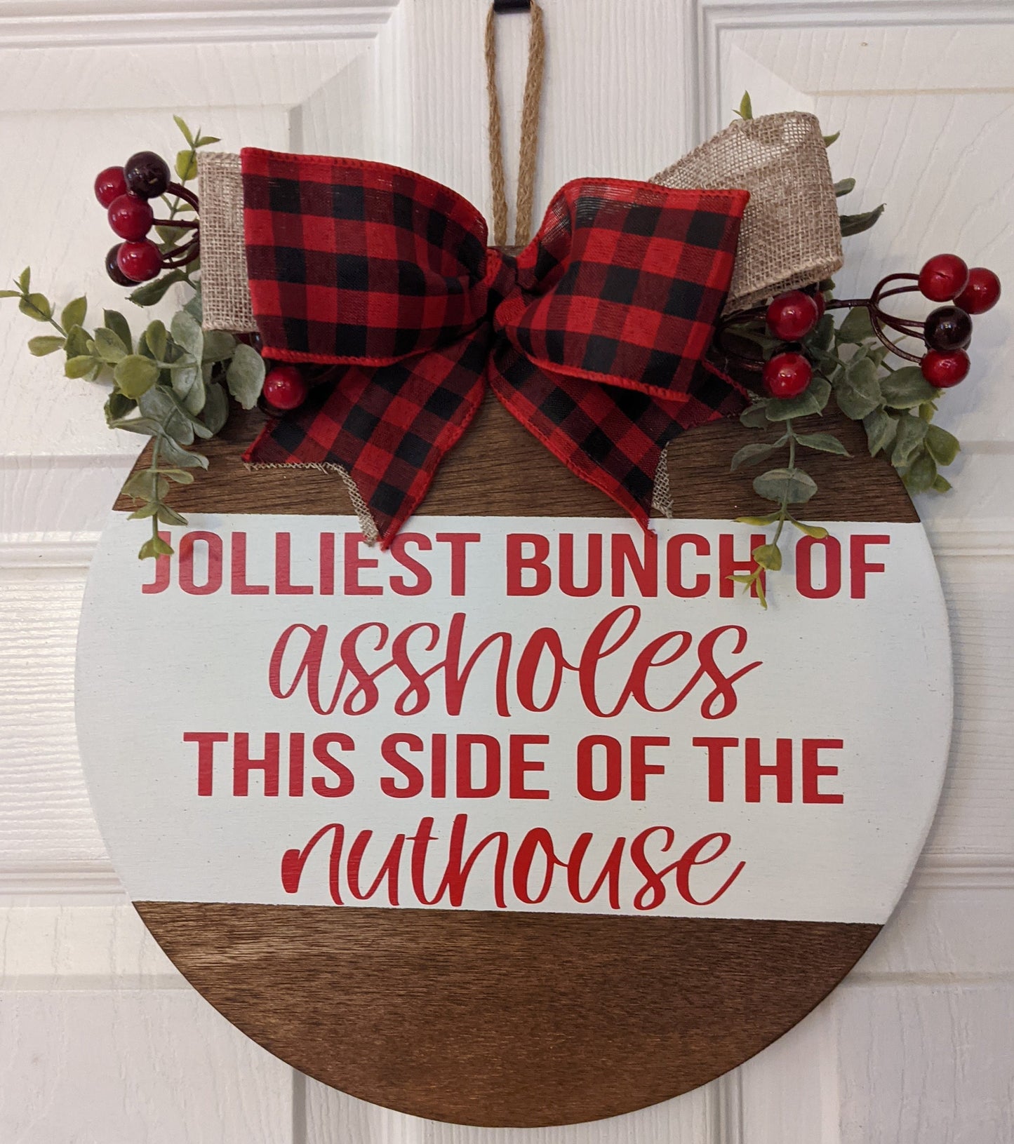 Christmas Vacation Door Hanger| Jolliest Bunch of Assholes Christmas Door Hanger|Christmas Front Door| National Lampoon Sign| Christmas Sign