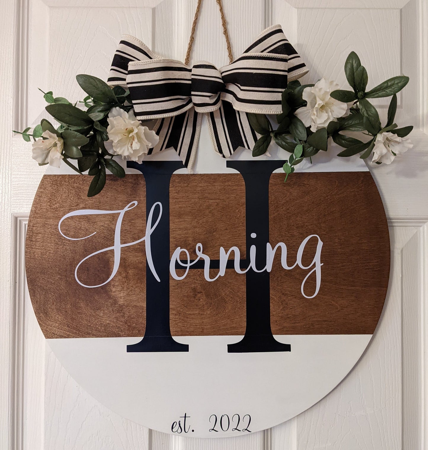 Personalized Last Name Sign , Door hanger, Front Door Wreath ,Wooden Door Hanger ,Newlywed Gift ,Wedding Gift, Last Name/Family
