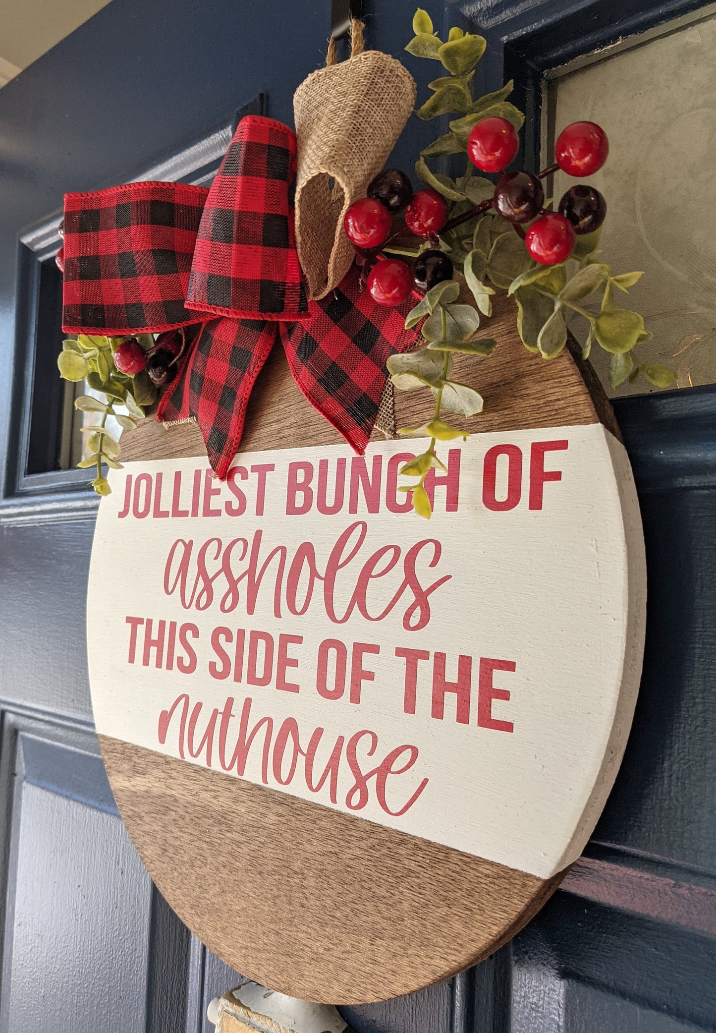 Christmas Vacation Door Hanger| Jolliest Bunch of Assholes Christmas Door Hanger|Christmas Front Door| National Lampoon Sign| Christmas Sign