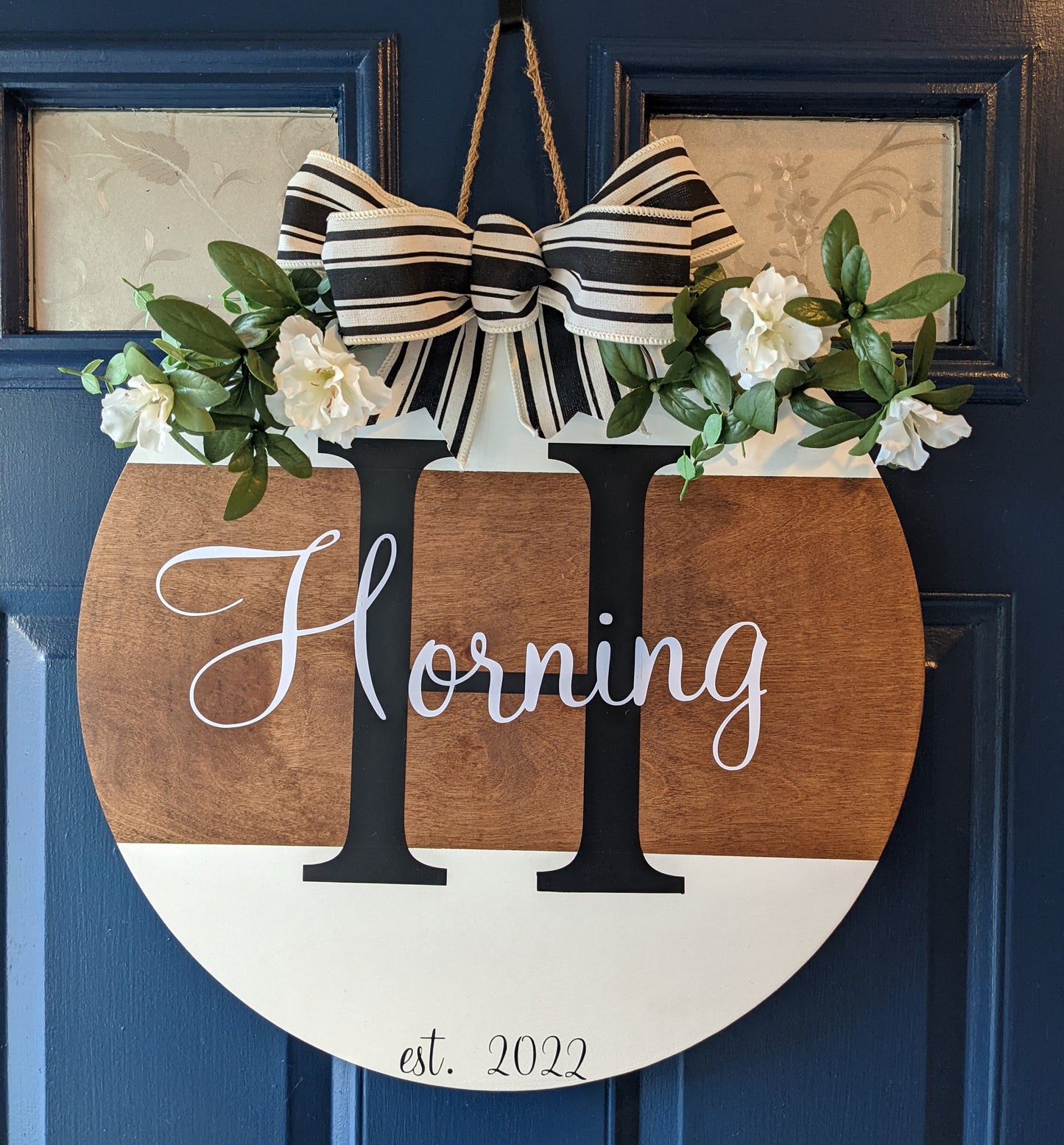 Personalized Last Name Sign , Door hanger, Front Door Wreath ,Wooden Door Hanger ,Newlywed Gift ,Wedding Gift, Last Name/Family