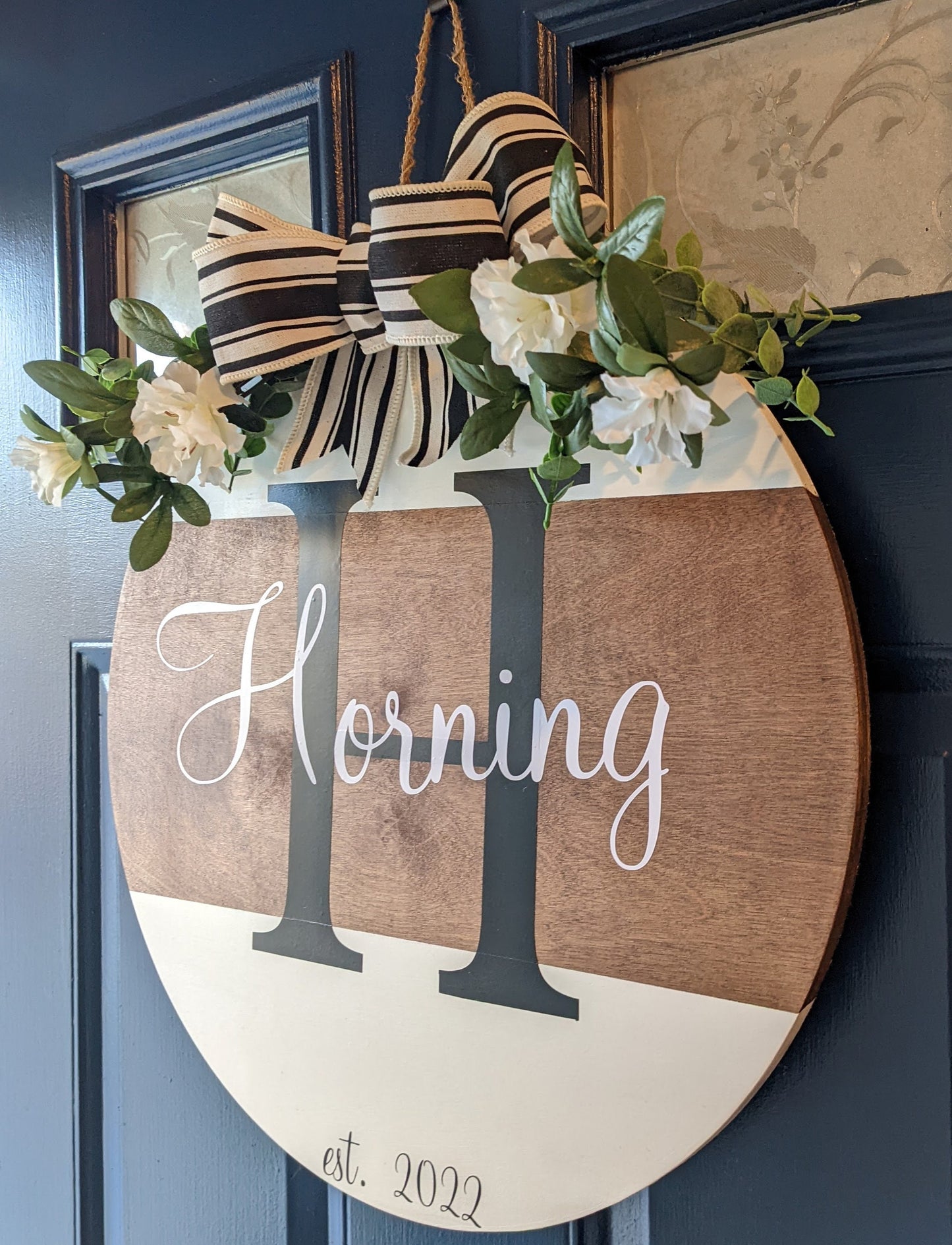 Personalized Last Name Sign , Door hanger, Front Door Wreath ,Wooden Door Hanger ,Newlywed Gift ,Wedding Gift, Last Name/Family