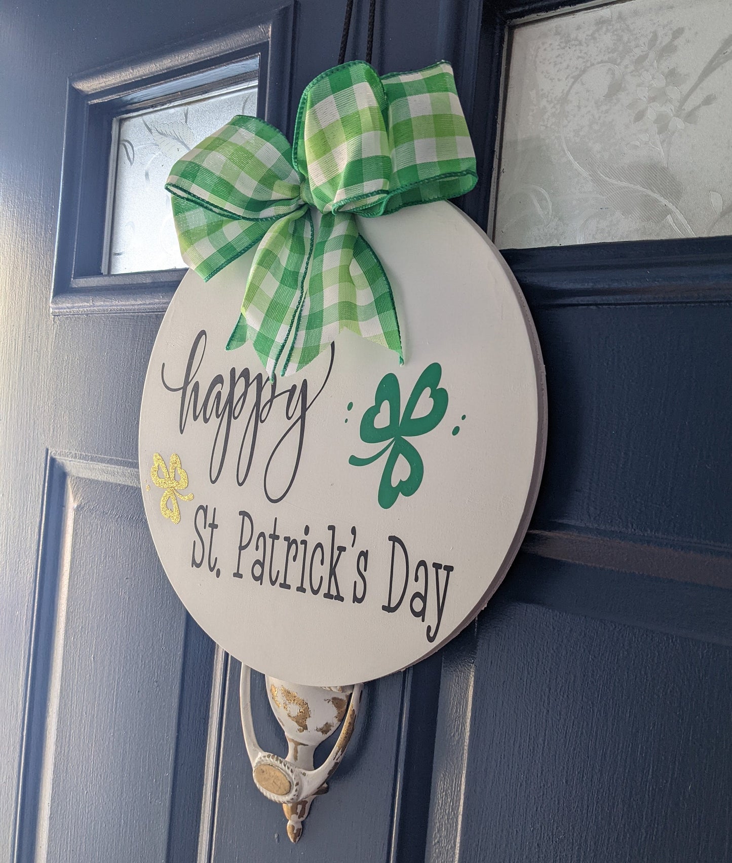 Front Door | Happy St. Patrick's Day |  Wreath | Welcome | Front Door Sign | Door Hanger | St Patrick’s Day | Clover | Shamrock