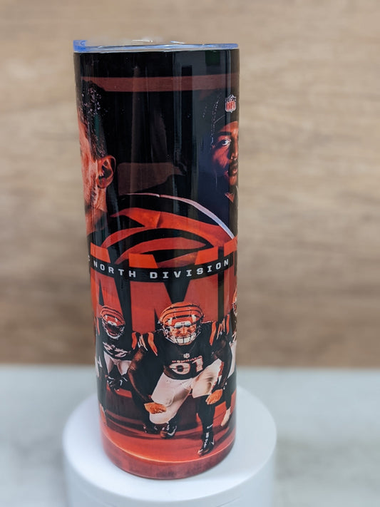 Cincinnati Bengals Tumbler, 20 0z skinny tumbler , AFC North, Who Dey, Tumbler