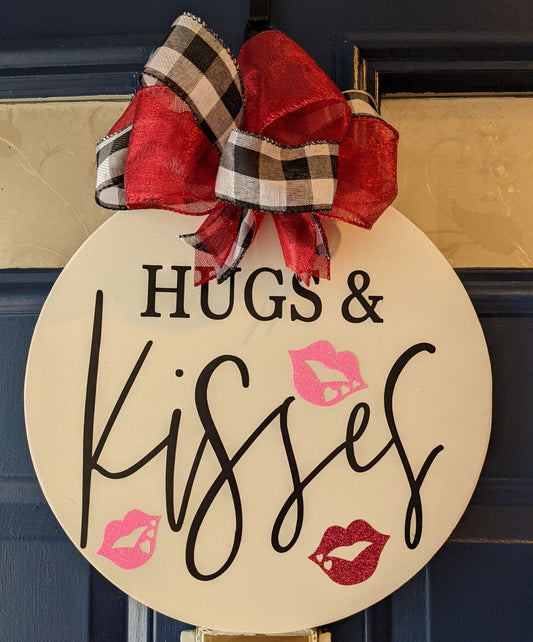 Valentines Front Door Decor ,Hugs and Kisses , Valentines Wreath , Valentines Door Hanger ,Door Wreath , Housewarming Gift ,Home Decor