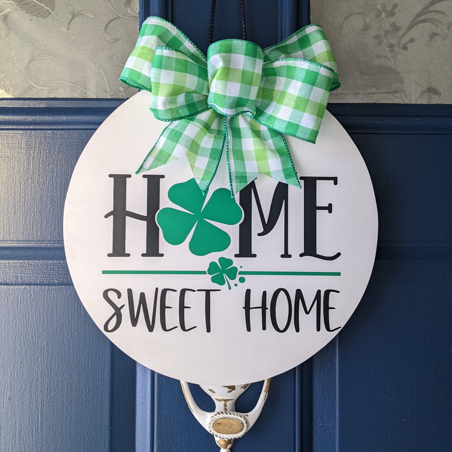 Front Door Decor | Home sweet home | Front Door Wreath | Welcome | Front Door Sign | Door Hanger | St Patrick’s Day | Clover | Shamrock