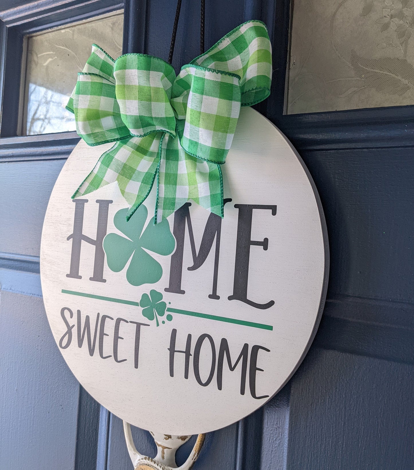 Front Door Decor | Home sweet home | Front Door Wreath | Welcome | Front Door Sign | Door Hanger | St Patrick’s Day | Clover | Shamrock
