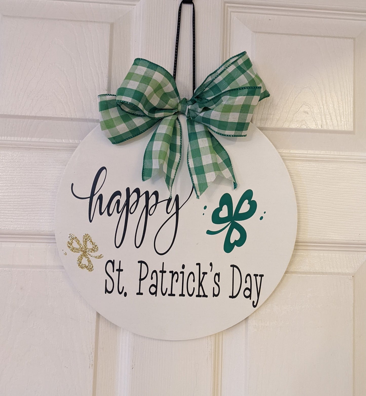 Front Door | Happy St. Patrick's Day |  Wreath | Welcome | Front Door Sign | Door Hanger | St Patrick’s Day | Clover | Shamrock