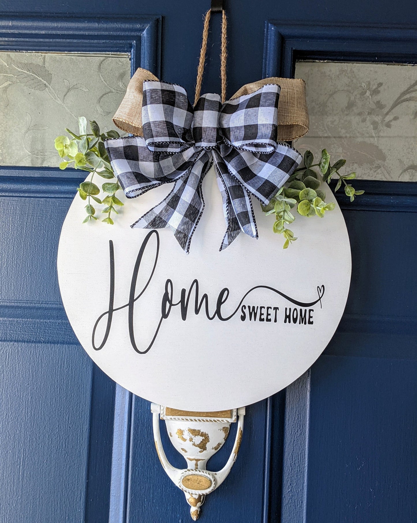 Front Door Decor | Home Sweet Home Sign | Door Hanger | Front Door Wreath | Year Round Wreath | Front Door Sign | Gift | Home Decor