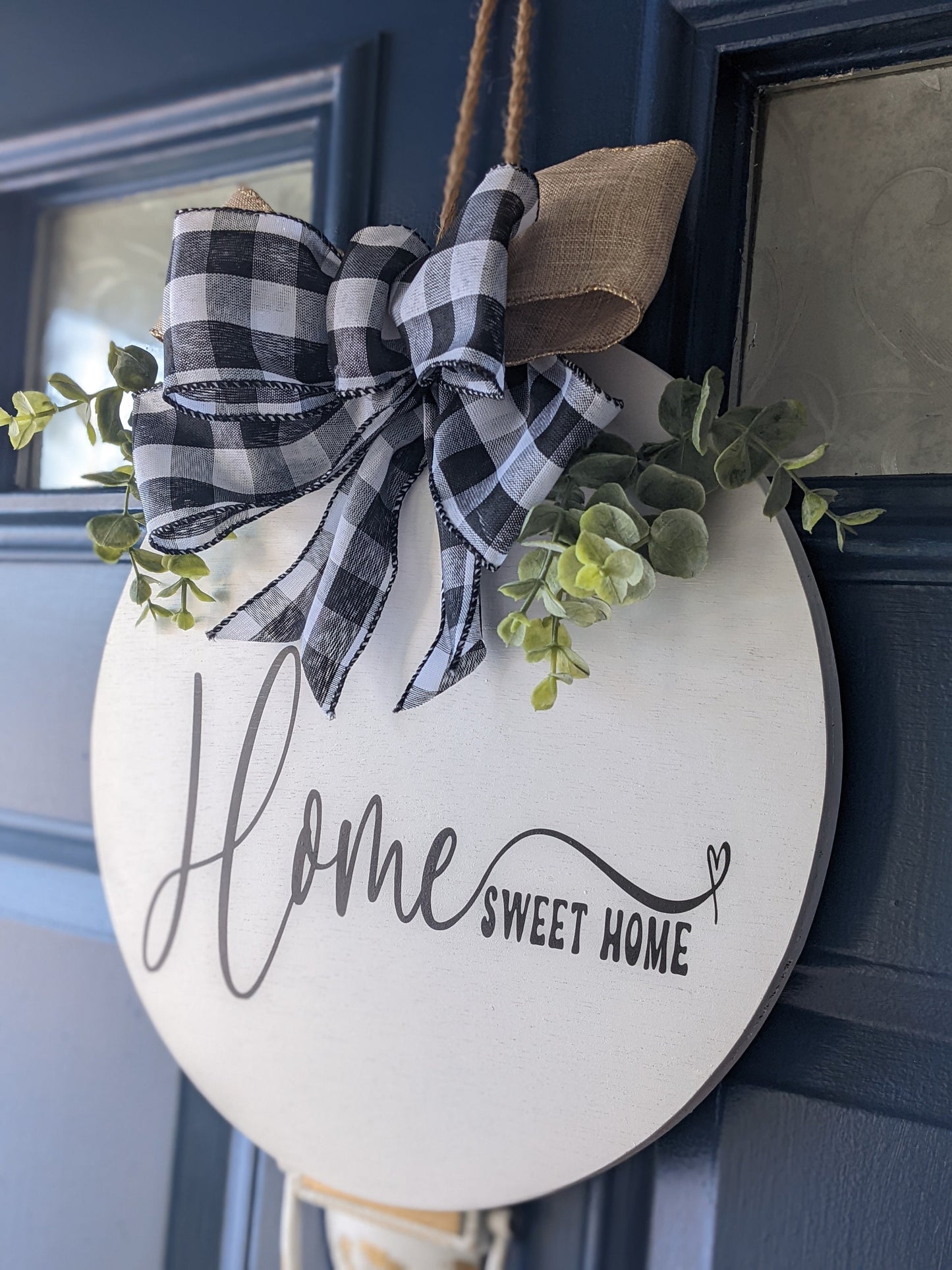 Front Door Decor | Home Sweet Home Sign | Door Hanger | Front Door Wreath | Year Round Wreath | Front Door Sign | Gift | Home Decor