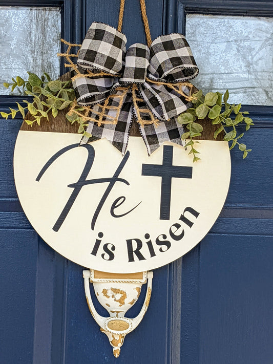 Easter Door Hanger ,Happy Easter Wreath ,Easter  Wreath ,Spring Door Hanger, He Is Risen Hanger, Housewarming Gift, Door Hanger, Gift