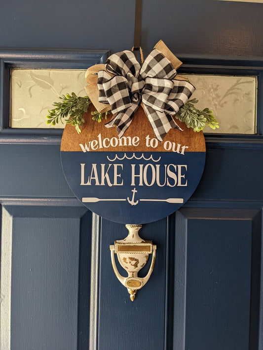 Life is better at the lake, lake life, lake sign, welcome to the lake, welcome sign, door hanger, modern door hanger, door decor,