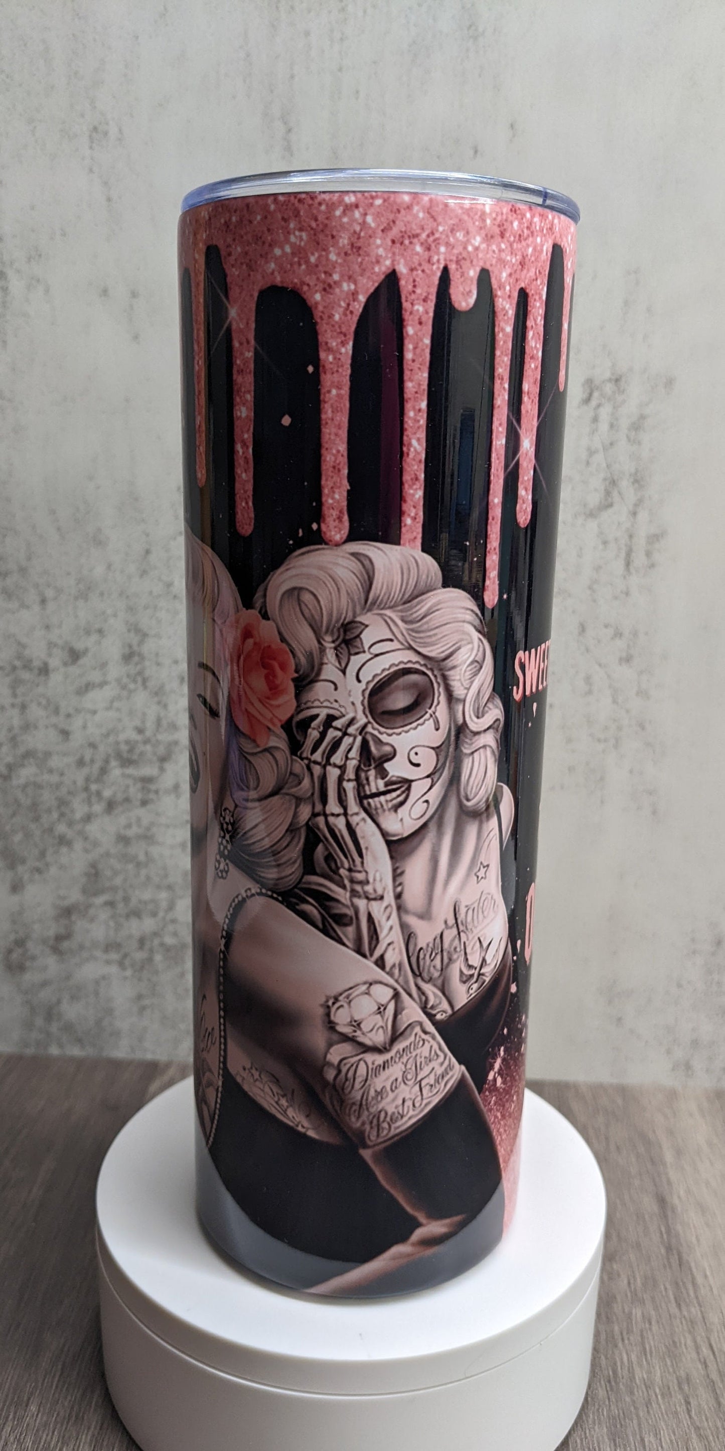 Marilyn Monroe Pink Tumbler, Marilyn Monroe Cup, Pink Tumbler, 20oz Skinny Tumbler, Travel Coffee Mug,