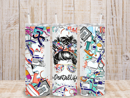 Dental Assistant 20oz skinny tumbler,Dental Assistant Tumbler, Dental Assistant Gift, 20oz Dental Tumbler, Dental Hygienist Tumbler,DA