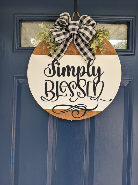 Front Door Hanger ,Simply Blessed ,Year Round Wreath , Front Door Wreath ,Door Hanger ,Door Wreath ,Housewarming Gift, Home Decor