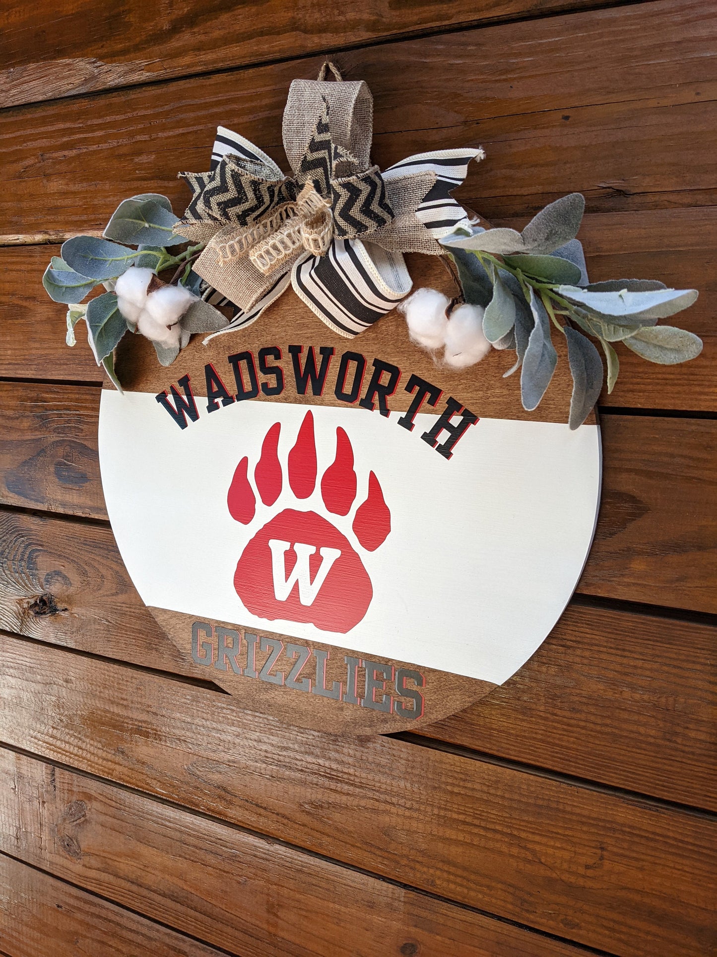 Wasdworth Grizzlies , Door Hanger, School Spirit, Wadsworth Ohio, School, Football Door Hanger, High School, Front Door, Mascot, Team Colors