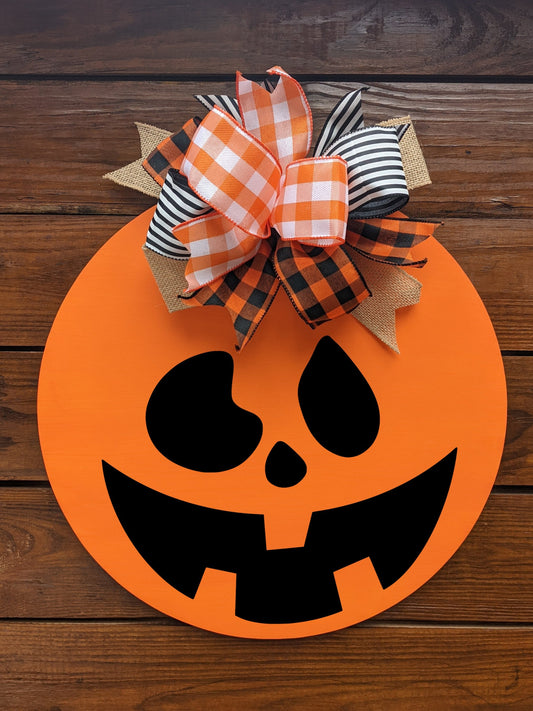 Halloween Front Door Deco, Halloween Wreath, Pumpkin, Halloween Decor,Halloween Door Hanger, Halloween Wreath, Jack-o-lantern Door Hanger