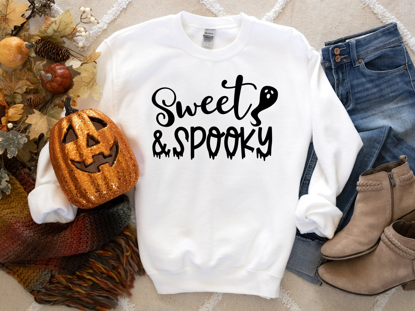 Spooky Season Sweatshirt, Crewneck Sweatshirt, Spooky Sweatshirt, Halloween, Ghost, Black, PSL, Pumpkin Fall, Cute and Scary, Autumn Shirt