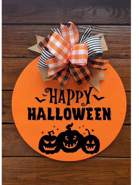 Happy Halloween ,Halloween Front Door Decor, Pumpkins, Halloween Decor , Door Hanger , Door Wreath , Jack o lantern, Wreath,