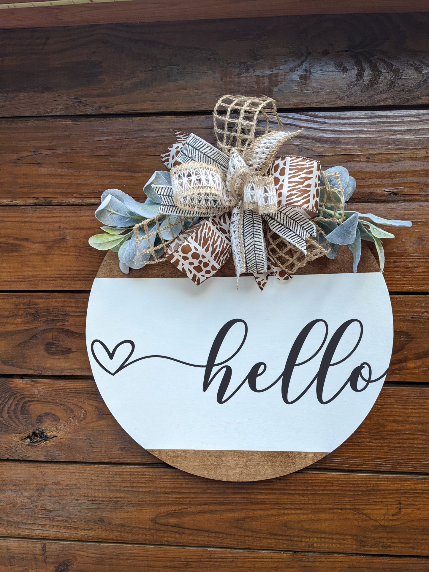 Front Door Decor ,Hello ,Year Round Wreath ,Door Hanger, Welcome door hanger,  Welcome Wreath ,Circle Hanger ,Door Wreath