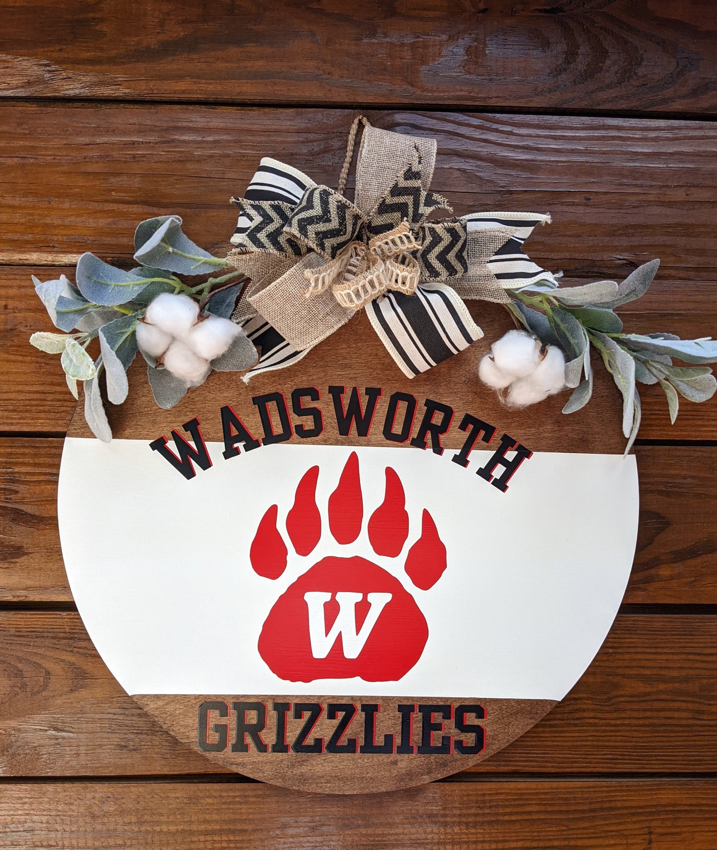 Wasdworth Grizzlies , Door Hanger, School Spirit, Wadsworth Ohio, School, Football Door Hanger, High School, Front Door, Mascot, Team Colors