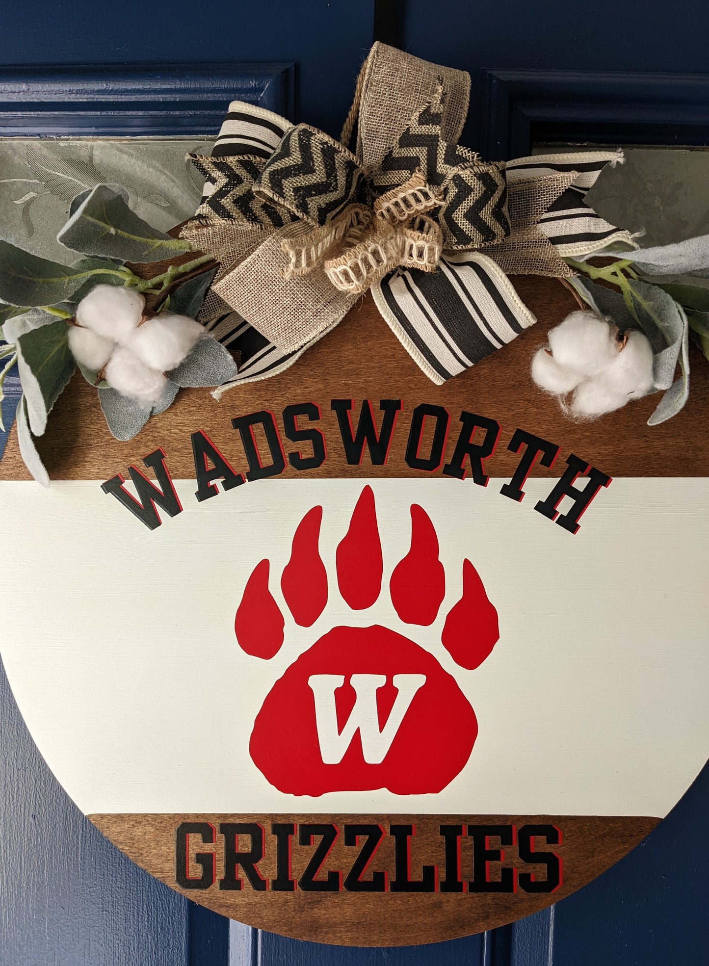 Wasdworth Grizzlies , Door Hanger, School Spirit, Wadsworth Ohio, School, Football Door Hanger, High School, Front Door, Mascot, Team Colors