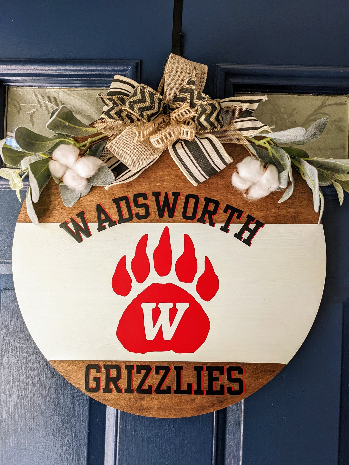 Wasdworth Grizzlies , Door Hanger, School Spirit, Wadsworth Ohio, School, Football Door Hanger, High School, Front Door, Mascot, Team Colors