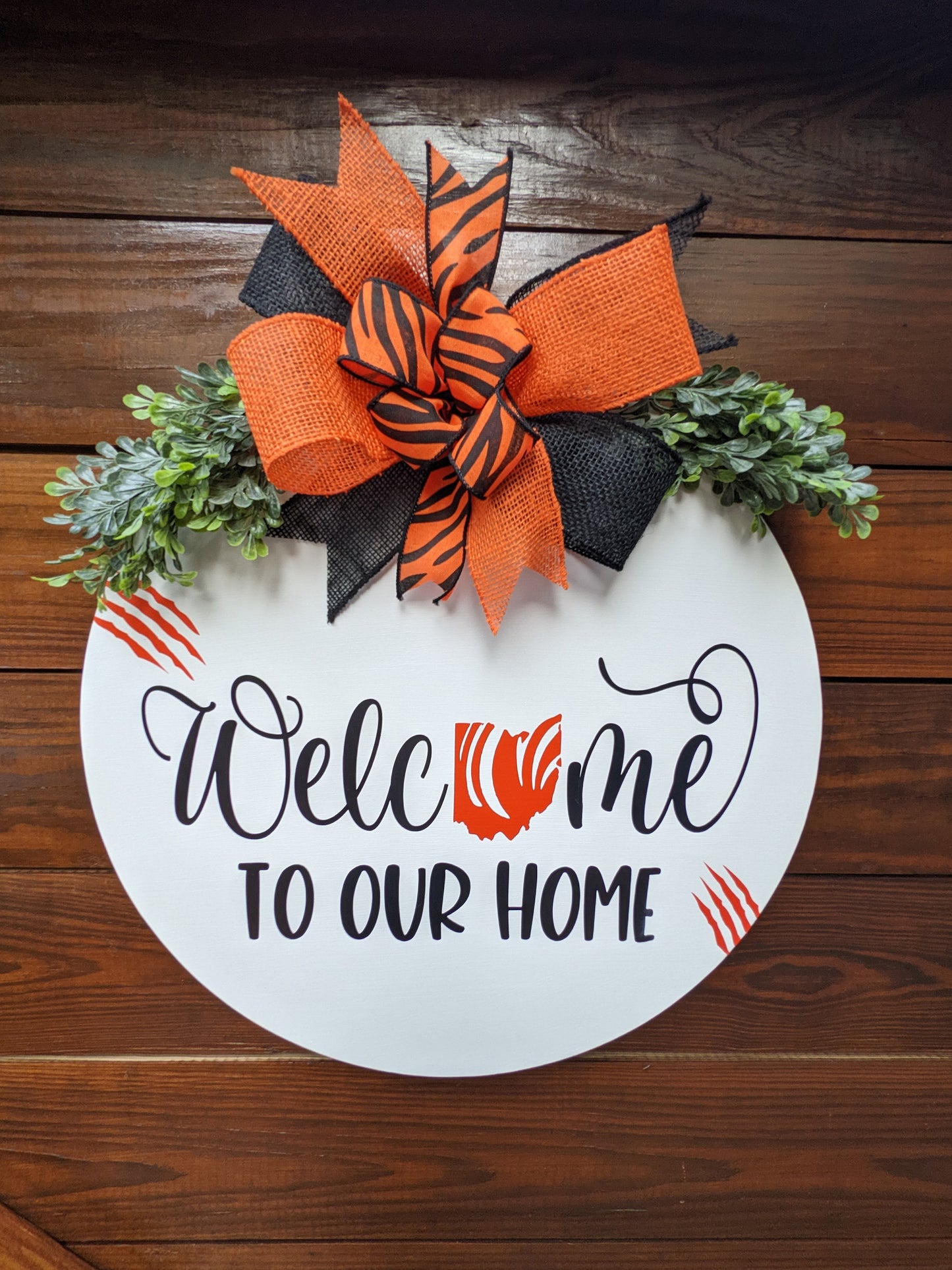 Cincinnati Bengals Door Hanger, WHO DEY, Football Door Sign, Wreath Football ,Bengals Wreath Home Sign, Wreath, Football,Welcome to our home