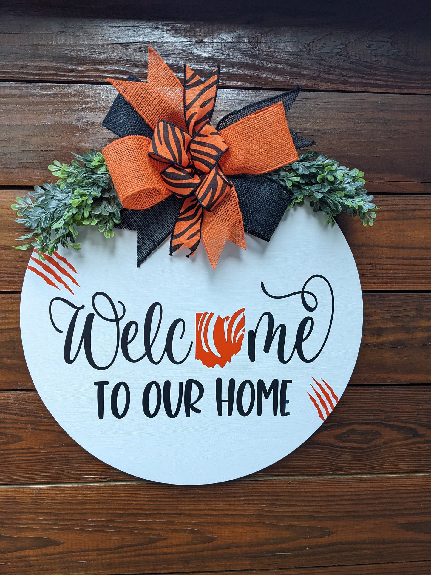 Cincinnati Bengals Door Hanger, WHO DEY, Football Door Sign, Wreath Football ,Bengals Wreath Home Sign, Wreath, Football,Welcome to our home