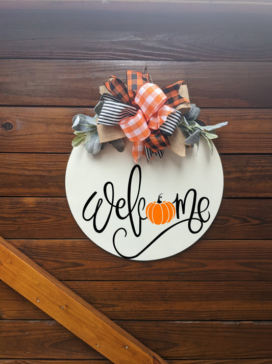 Front Door Decor, Fall Door Hanger , Welcome Wreath , Pumpkin Door Hanger, Door Wreath,  Housewarming Gift, Home Decor, Wreath, Halloween