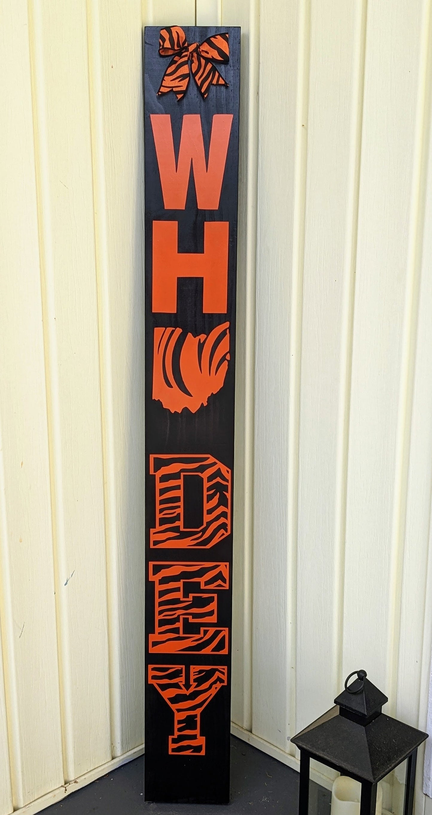 Cincinnati Bengals, Who Dey Porch Sign , Who Dey Porch Leaner , Wood Porch Sign , Birthday, House Warming , FootBall