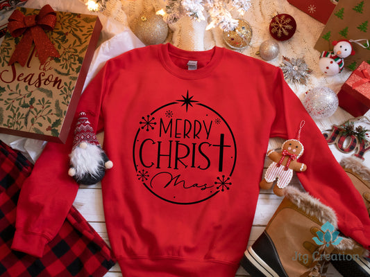 Merry CHRISTmas Sweatshirt For Women, Merry Christ-mas Sweatshirt, Christian Christmas, Christ Sweatshirt, Christian Tshirt, Christian Gift