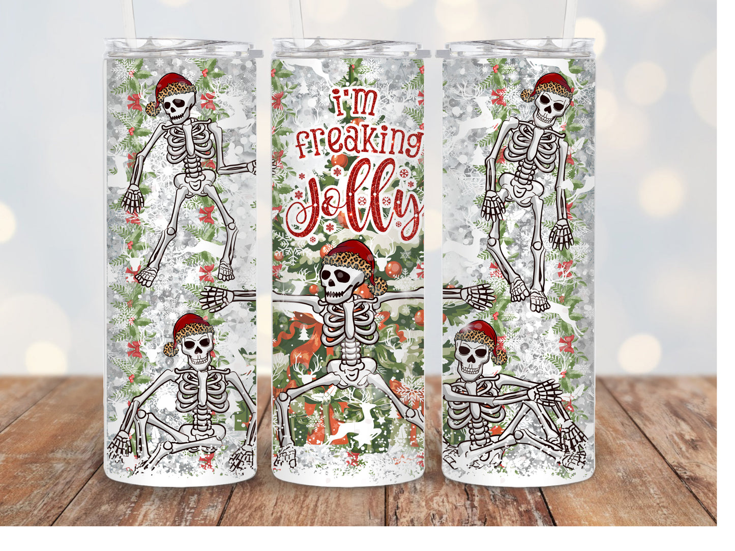 I'm Freaking Jolly Christmas Tumbler, Christmas Tumbler, Christmas Tumbler Cup With Lid And Straw, Christmas Cup
